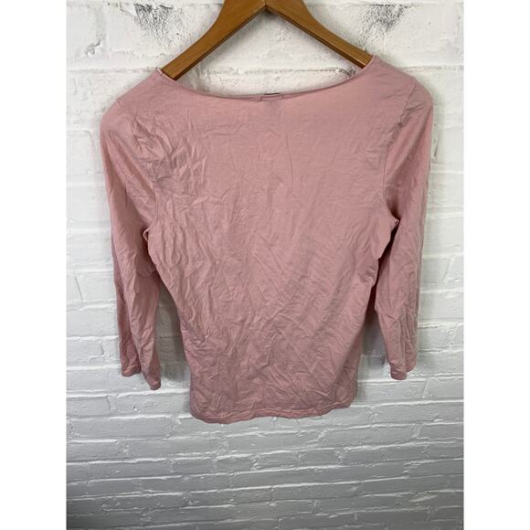 J. Crew Women's Scoop-Neck Pullover Tunic T-Shirt Long Sleeve Pink Size M - Picture 4 of 5